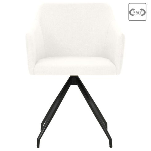 Swen Studio -  Swivel Dining Chairs 6 pcs Cream Fabric (UK/IE/FI/NO only) (3x331510)